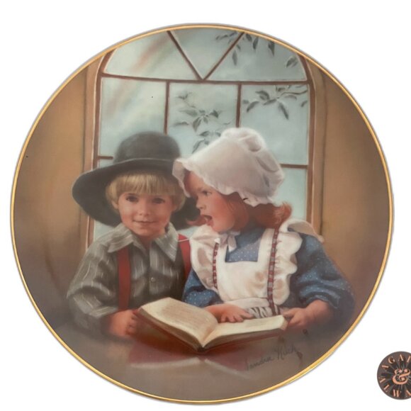 Little Tutor by Sandra Kuck Days Gone By Vintage 1983 Reco Collectors Plate - Picture 1 of 2